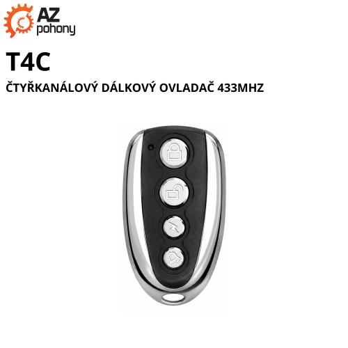 T4C - čtyřkanálový dálkový ovladač 433MHz